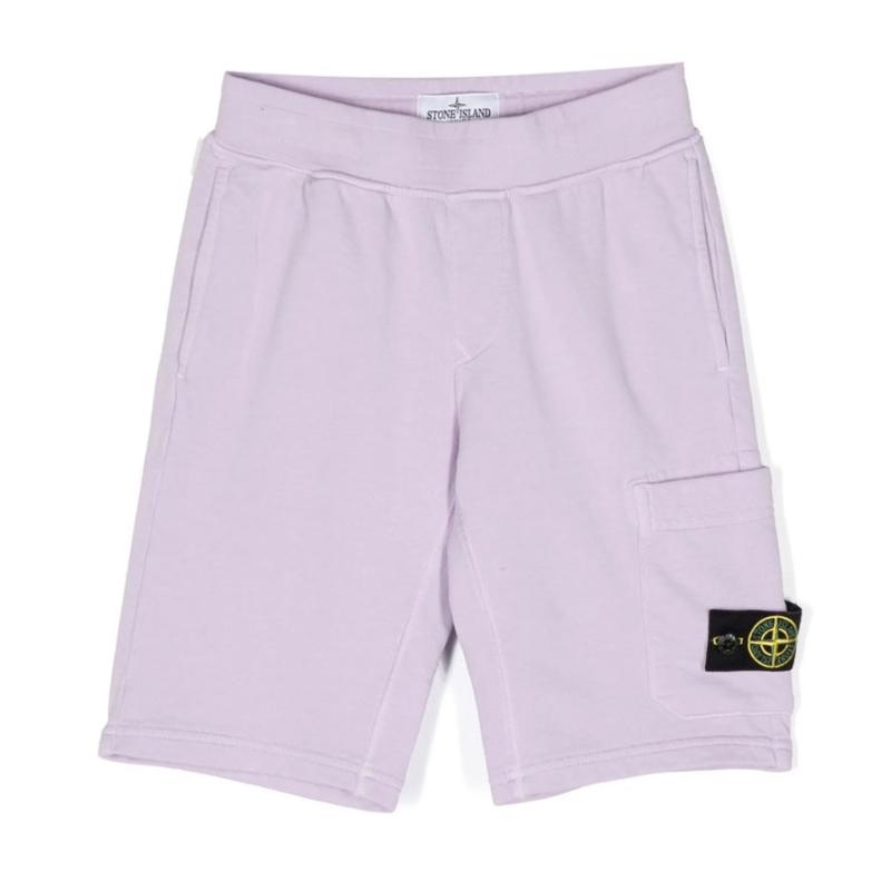 STONE ISLAND - Bermuda en molleton lilas