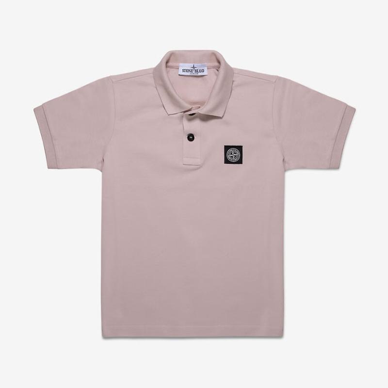 STONE ISLAND - Polo manches courtes rose 