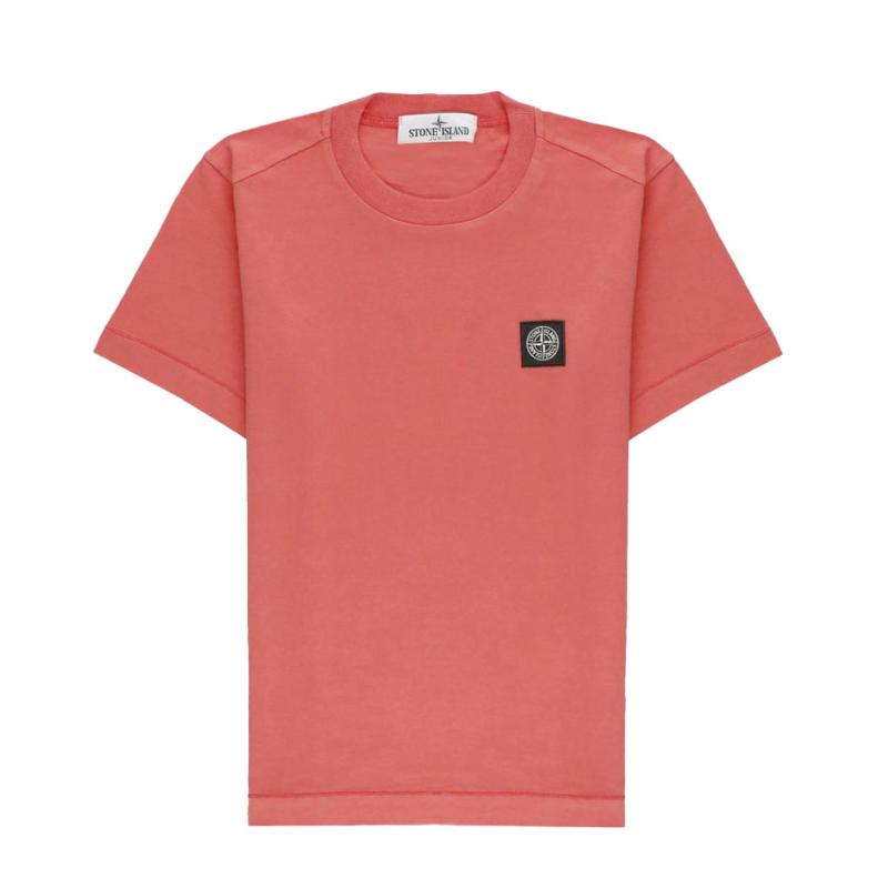 stone island junior - Tshirt logo patch géranium