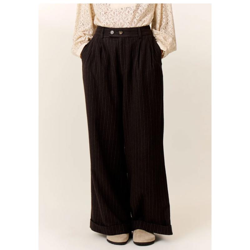 LEON & HARPER - Pantalon Popsi marron 