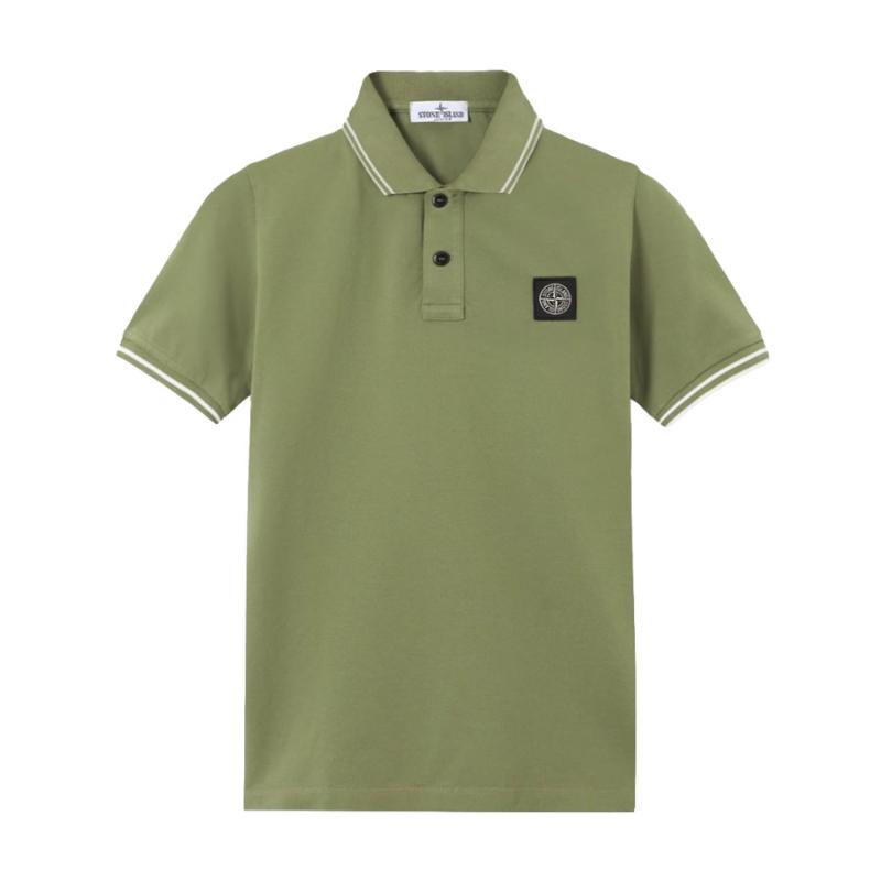 STONE ISLAND - Polo manches courtes vert