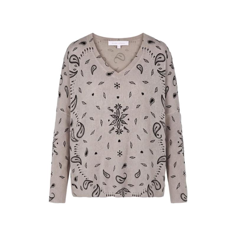ABSOLUT CASHMERE - Pull cachemire Camille print beige