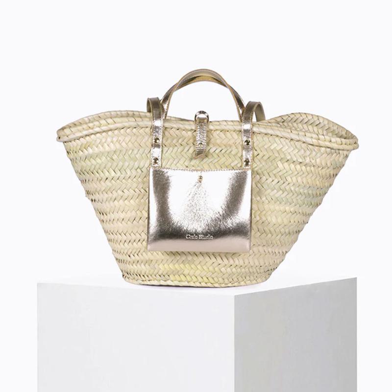 CRAIE STUDIO - Panier de plage moyen doré