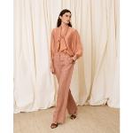 IS COMING - Pantalon large en lin 