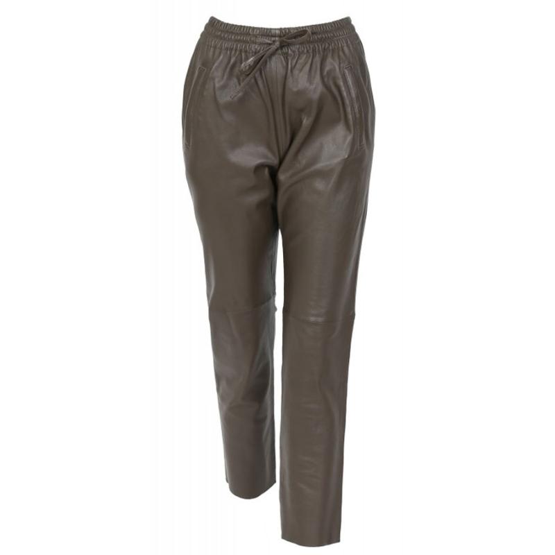 OAKWOOD - Pantalon en cuir Gift brown