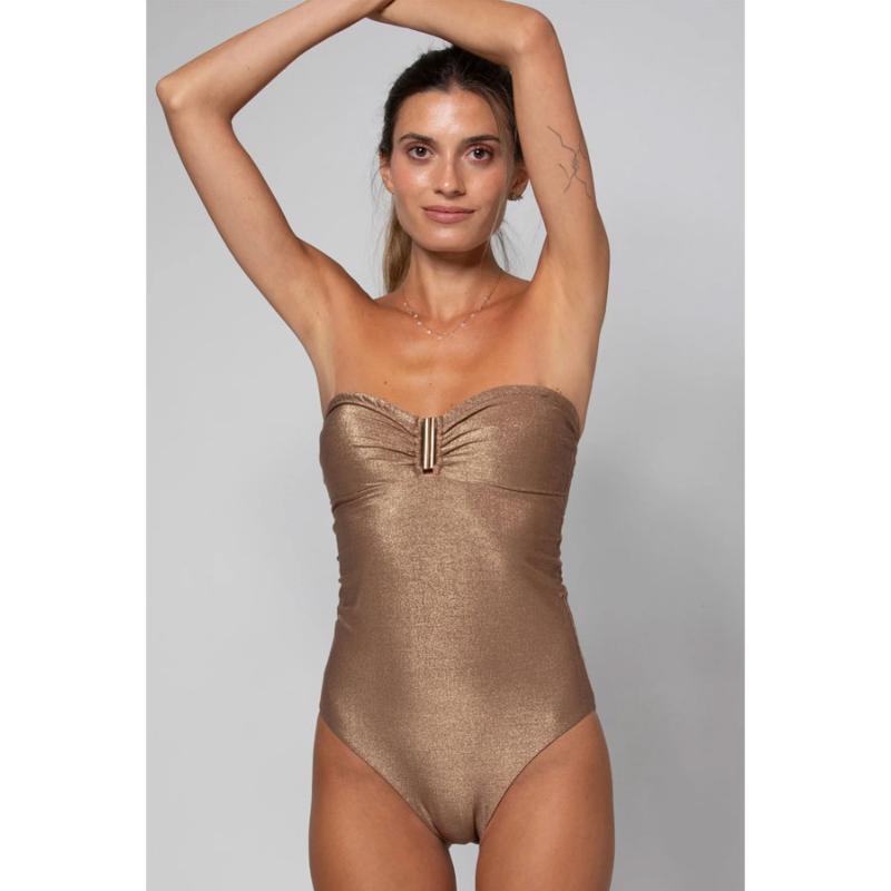 BELIZA - Maillot une pièce Ivoire gold 