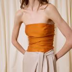 IS COMING - Bustier orange avec foulard 