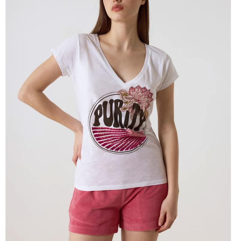 LEON -  HARPER - Tee shirt Tonton lotus blanc 