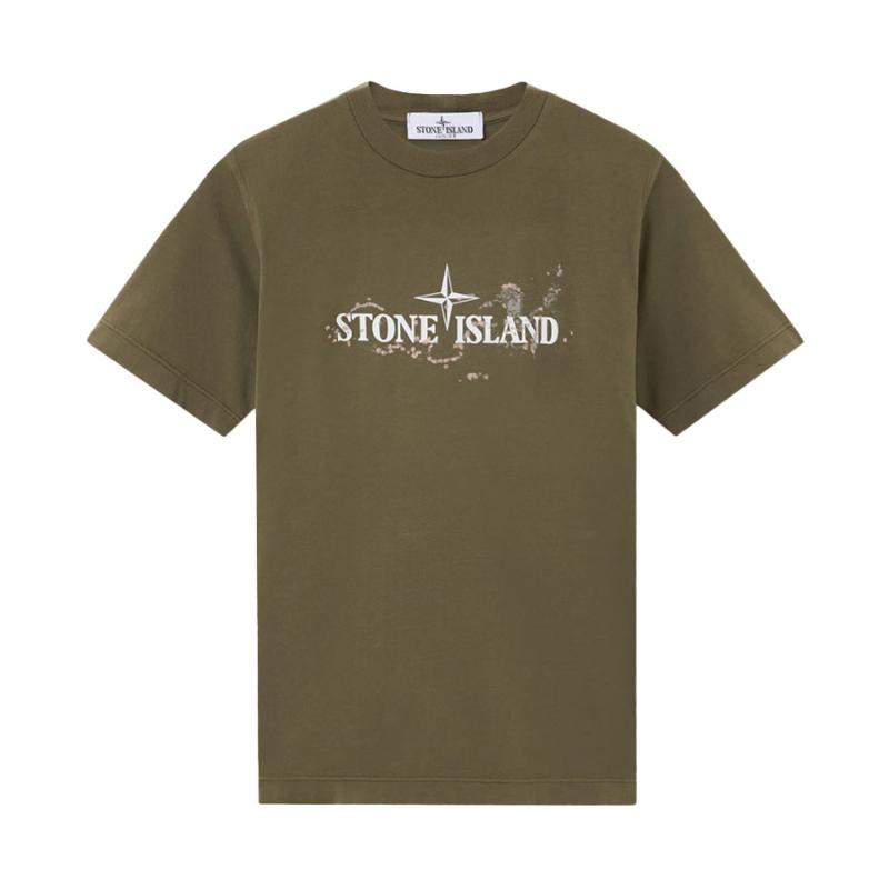 STONE ISLAND JUNIOR - Tee shirt kaki - Nouveauté