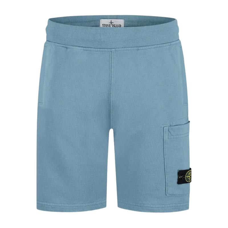 STONE ISLAND JUNIOR - Bermuda en molleton bleu 