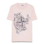 stone island junior - Tshirt rose logo imprimé