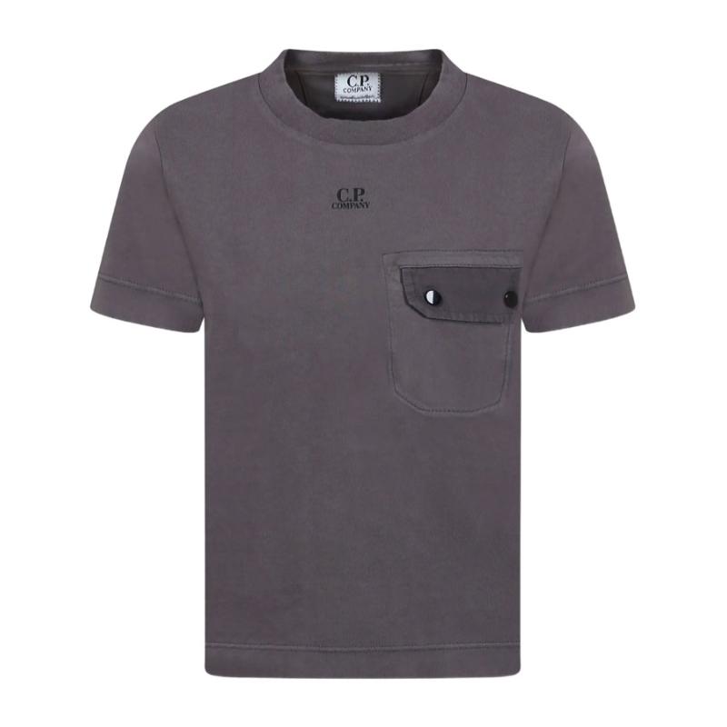 CP COMPANY UNDERSIXTEEN - Tshirt à logo imrimé anthracite