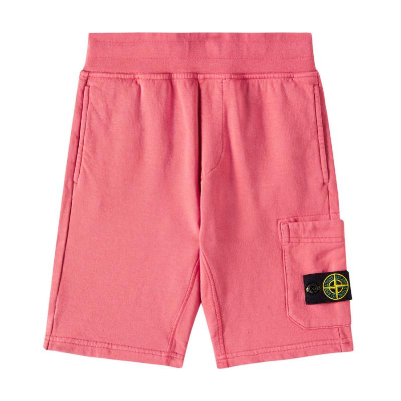 STONE ISLAND - Bermuda en molleton corail 