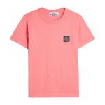 STONE ISLAND JUNIOR - Tee shirt corail logo patch 