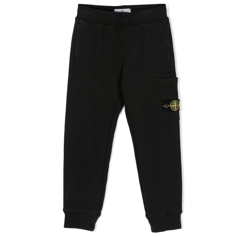 STONE ISLAND JUNIOR - Pantalon en molleton noir 