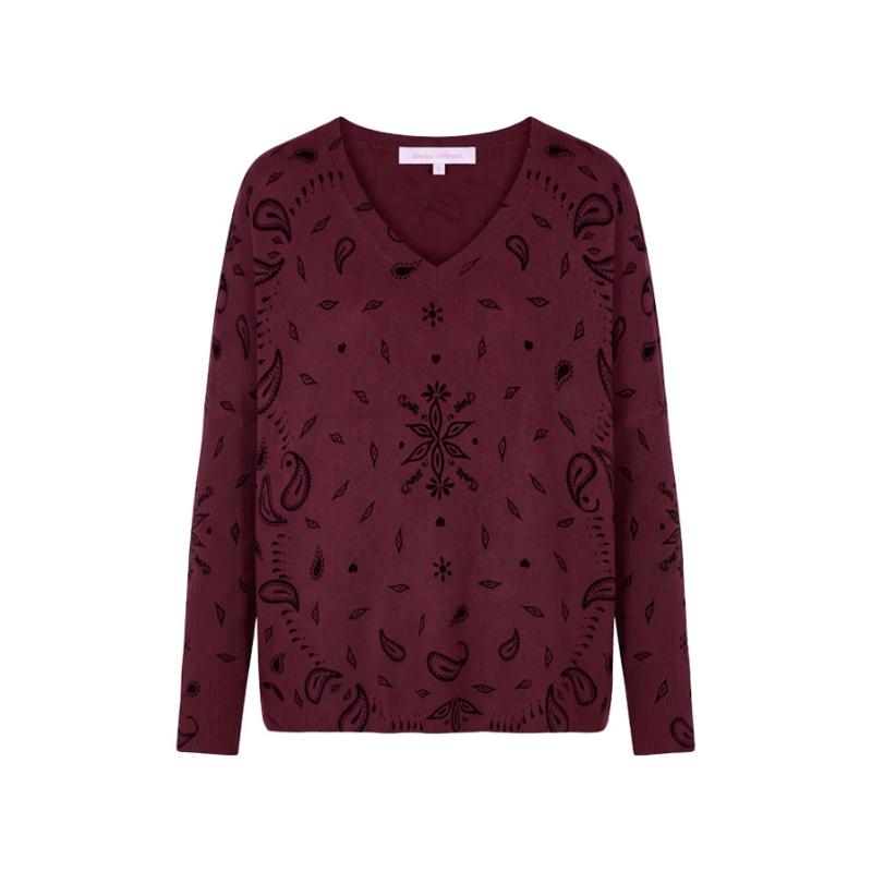 ABSOLUT CASHMERE - Pull cachemire Camille print burgundy