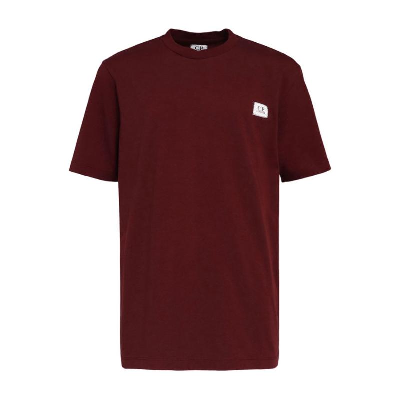 CP COMPANY UNDERSIXTEEN - Tshirt bordeaux logo brodé - Nouveauté 