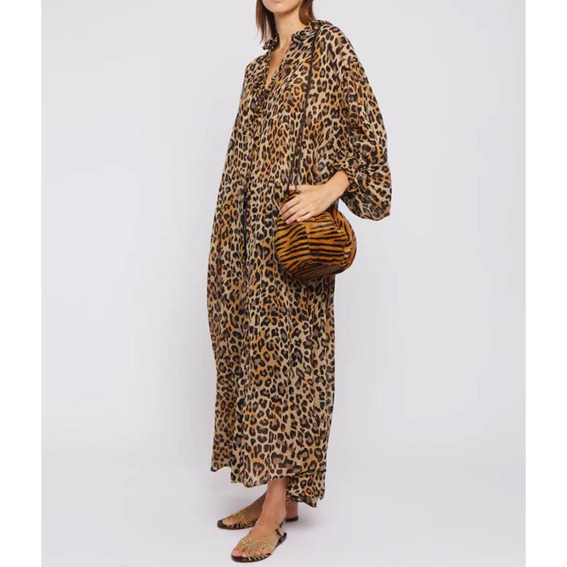 LAURENCE BRAS - Robe longue Bow léopard