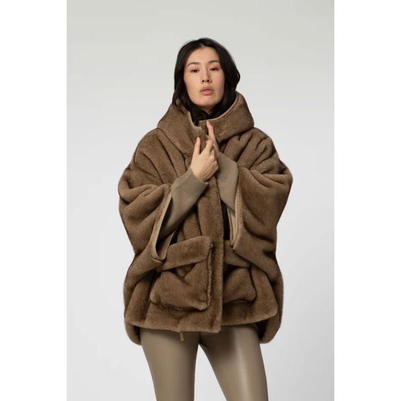 MAX & MOI - Manteau Mono en fausse fourrure 