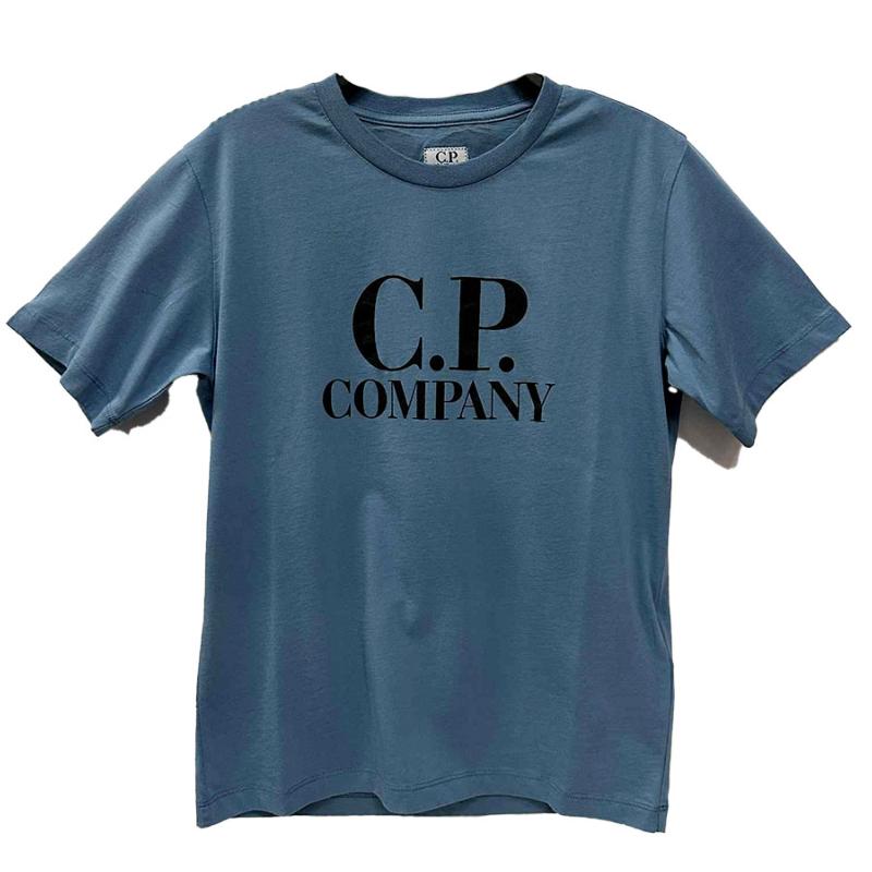 CP COMPANY UNDERSIXTEEN - Tee shirt bleu avec logo - Nouveauté 