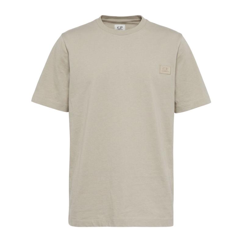 CP COMPANY UNDERSIXTEEN - Tshirt beige logo brodé - Nouveauté 