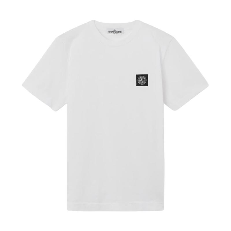 STONE ISLAND JUNIOR - Tee shirt blanc logo patch 