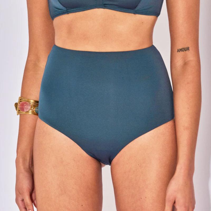 BELIZA - Culotte de bain haute Ines petrole