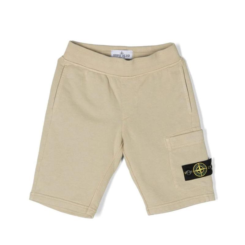 STONE ISLAND - Bermuda en molleton camel