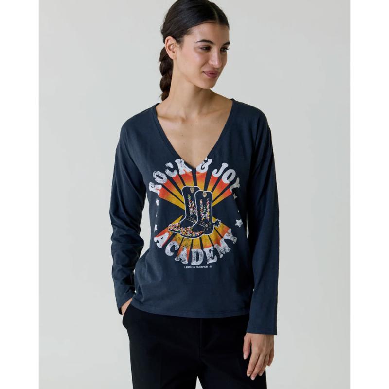 LEON & HARPER - Tee shirt Tomy carbone