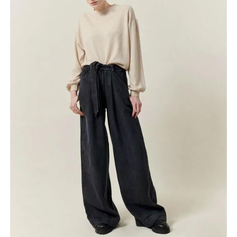 SESSUN - Pantalon large Rinim noir 