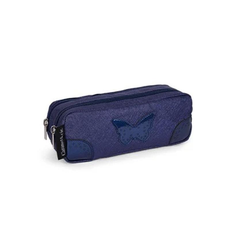 CARAMEL & CIE - Trousse double Oxford bleu  - Nouveautés 