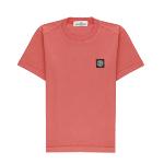 stone island junior - Tshirt logo patch géranium