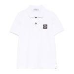 STONE ISLAND JUNIOR - Polo blanc logo patch 