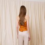 IS COMING - Bustier orange avec foulard 