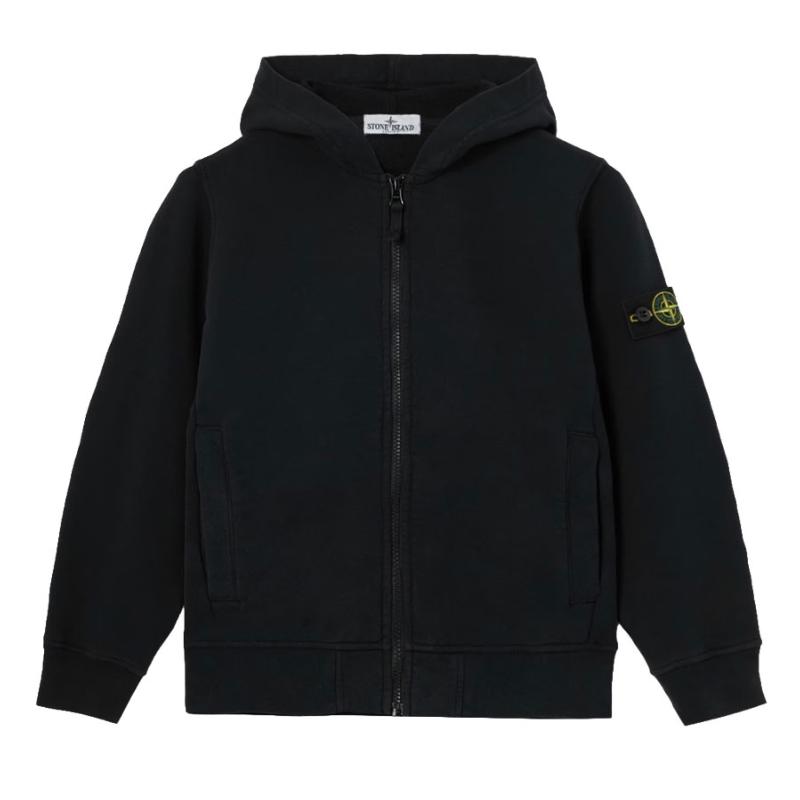STONE ISLAND JUNIOR - Gilet zip noir - Nouveauté 