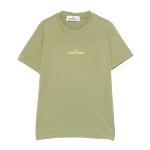 STONE ISLAND JUNIOR - Tee shirt vert avec logo