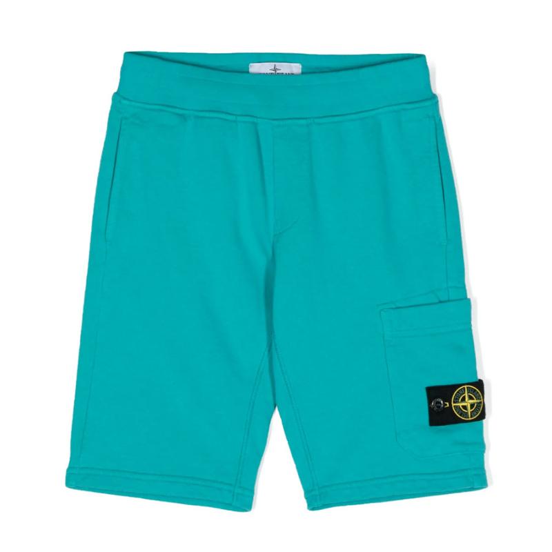 STONE ISLAND - Bermuda en molleton turquoise