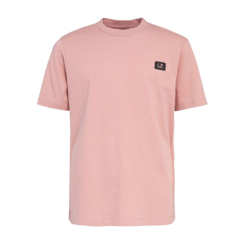 CP COMPANY UNDERSIXTEEN - Tshirt rose logo brodé - Nouveauté 