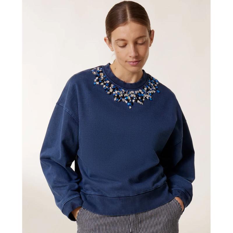 LEON & HARPER - Sweat Siena indigo  - Prix doux
