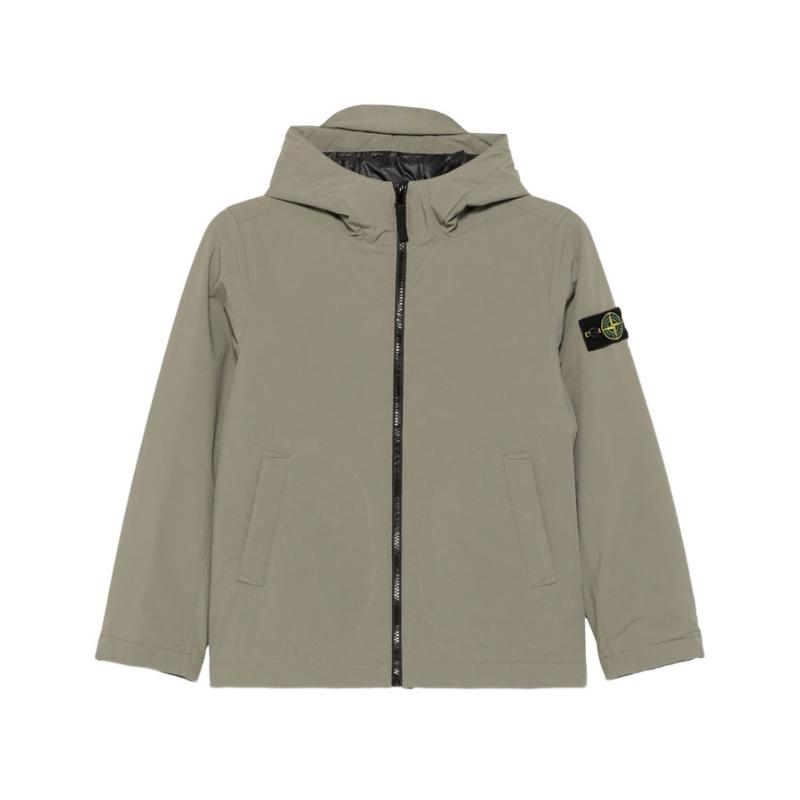 STONE ISLAND JUNIOR - Veste logo patch sauge 