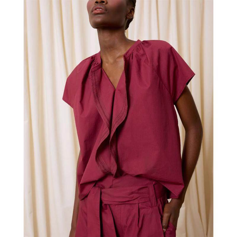 IS COMING - Blouse popeline de coton 