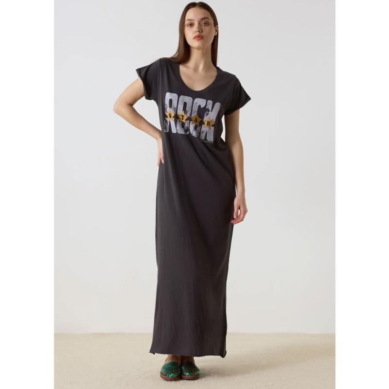 LEON & HARPER - Robe longue Reinette carbone