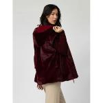 MAX & MOI - Veste en fausse fourrure bordeaux Valora 