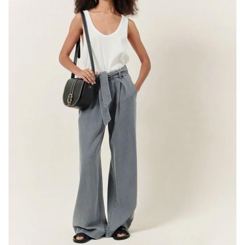 SESSUN - Pantalon large Rinim gris 