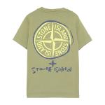 STONE ISLAND JUNIOR - Tee shirt vert avec logo