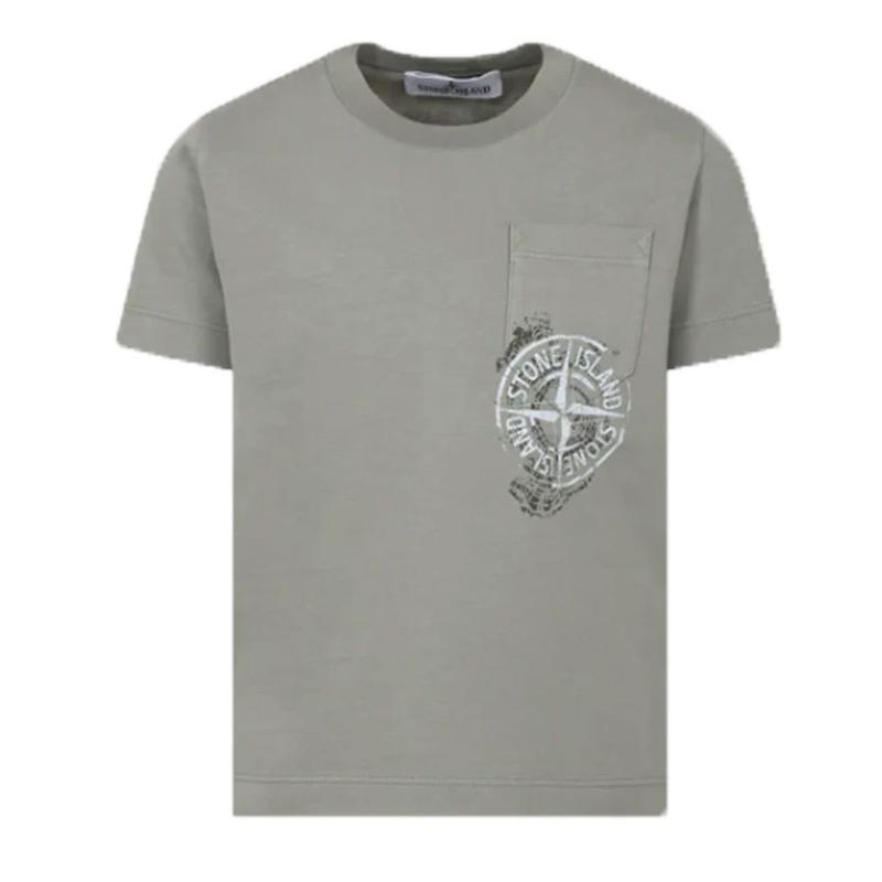 STONE ISLAND - Tee shirt logo imprimé 