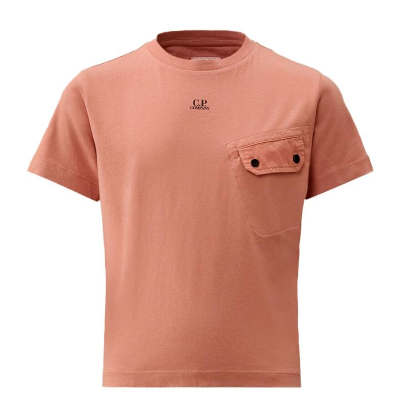 CP COMPANY UNDERSIXTEEN - Tshirt à logo imrimé pêche 
