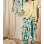 IS COMING - Pantalon large à rayures jaune