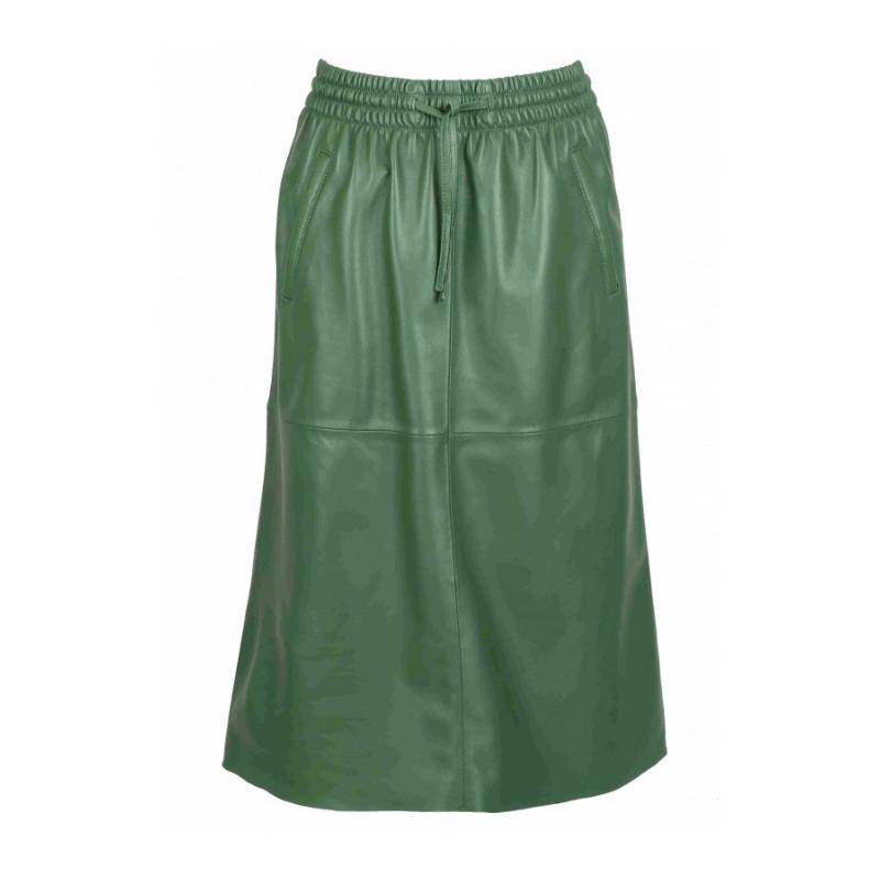 OAKWOOD - Jupe en cuir vert Bamba