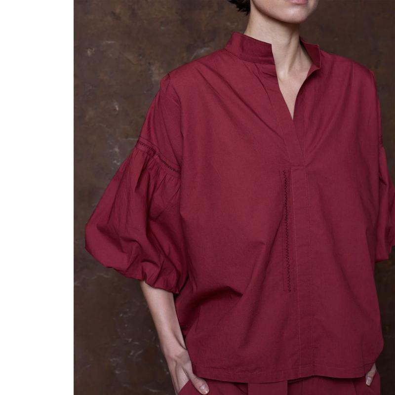 IS COMING - Blouse manches ballons cerise 